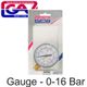Pressure Gauge 0-16bar 1/4lower63mm Packaged